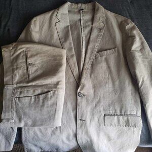 J. Crew Cotton-Linen Glen-Plaid Suit